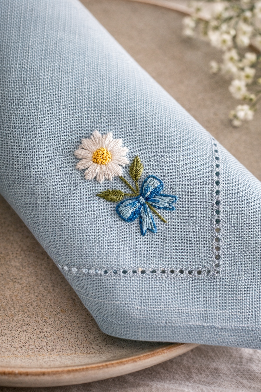 Daisy Blue serwetka lniana
