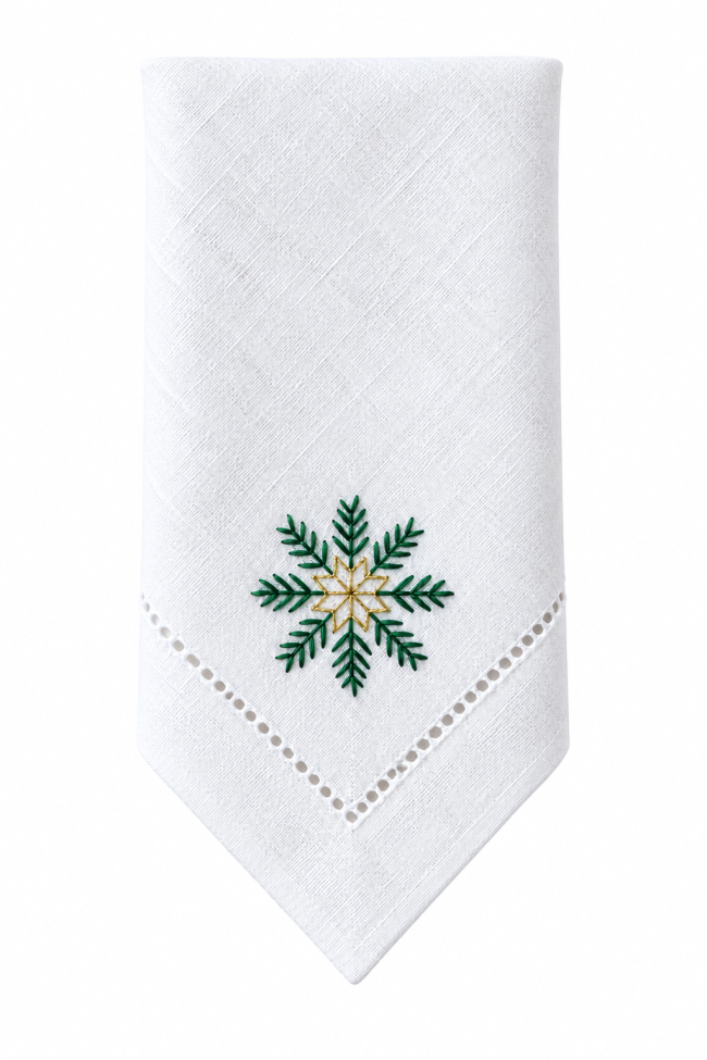 Serwetka ze śnieżynką FROST GREEN