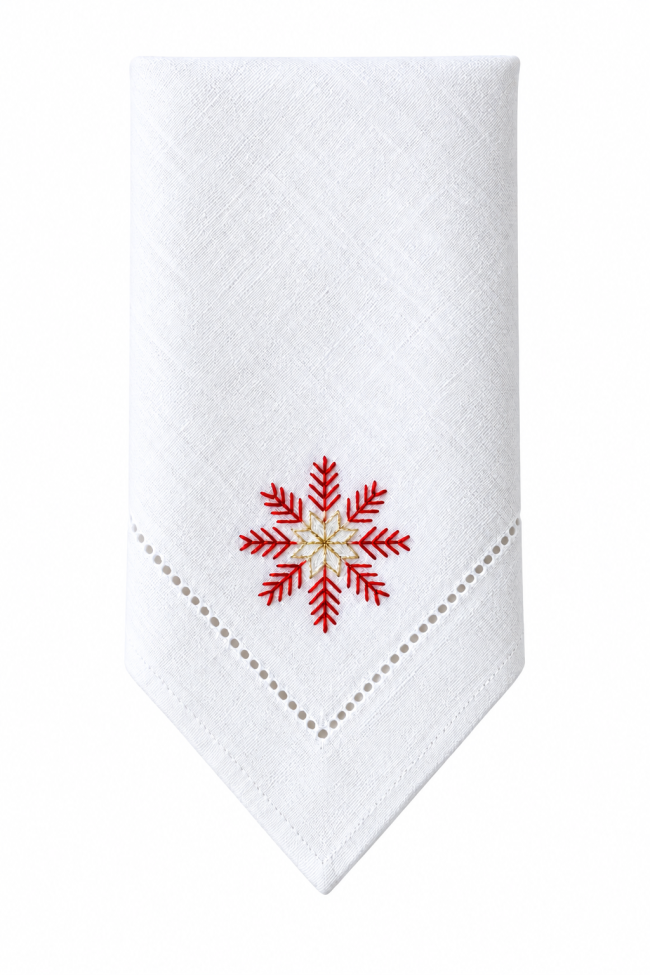 Serwetka ze śnieżynką FROST RED