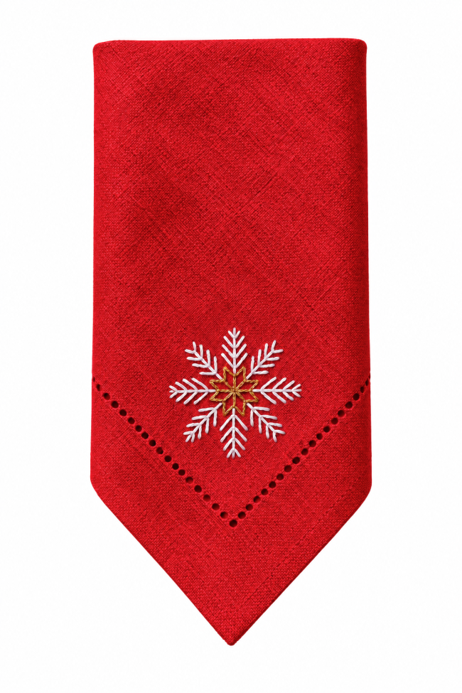 Serwetka ze śnieżynką GLORIA RED