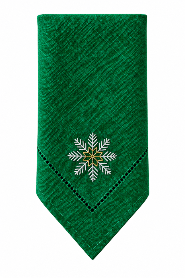 Serwetka ze śnieżynką GLORIA GREEN